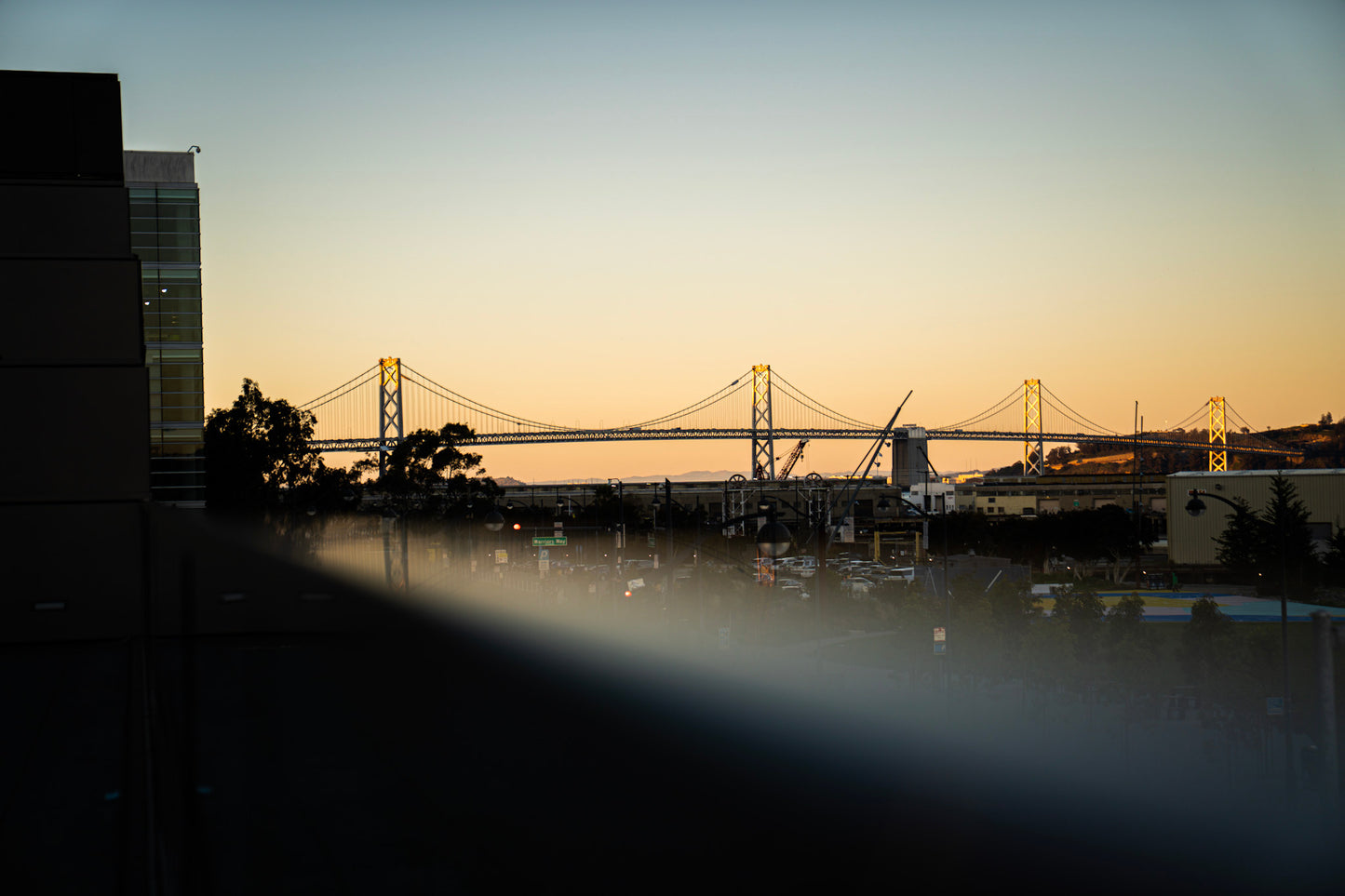 Straight Lines Bay Bridge Sunset